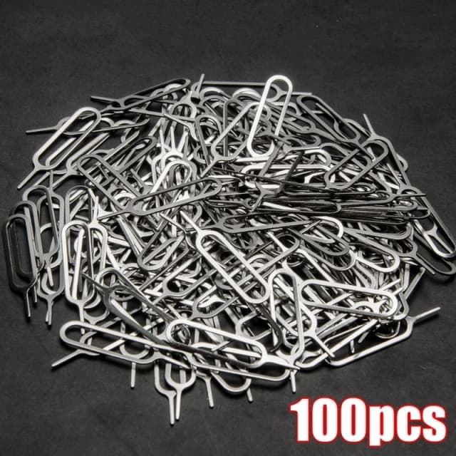 100 шт. интересный штифт с защитой от потери, лоток для SIM-карты, открытый штифт, игла для ключей, инструмент для универсального мобильного телефона для iPhone xiaomi POCO
