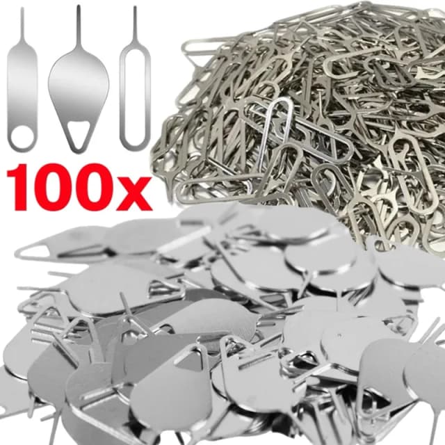 10-100 шт. металлический лоток для SIM-карты, открытый штифт, игольчатый ключ, инструмент для универсального телефона для iPhone 16 15 SamSung Xiaomi Apple IPad
