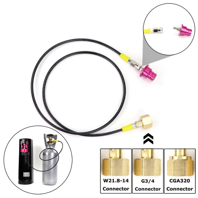 Новый комплект переходного шланга SODA Terra DUO Art для внешнего резервуара Co2, подходит для Sodastream с разъемом W21.8-14 или CGA320 G3/4