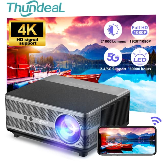 Full HD проектор ThundeaL TD98 1080P Wi-Fi Android TD98W проектор для фильмов 4k для дома проектор Проектор для фильмов, кинопроектор, проектор домашний кинотеатр  поддержка 4K