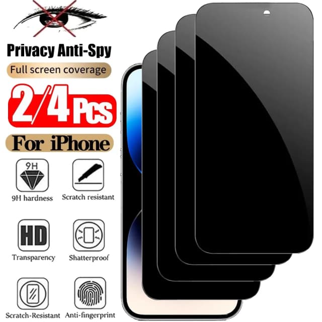 Защитная пленка для экрана для iPhone 17 Pro Max противошпионское стекло для iPhone 16 15 14 13 12 11 Pro Max конфиденциальная пленка для iPhone 17 Pro